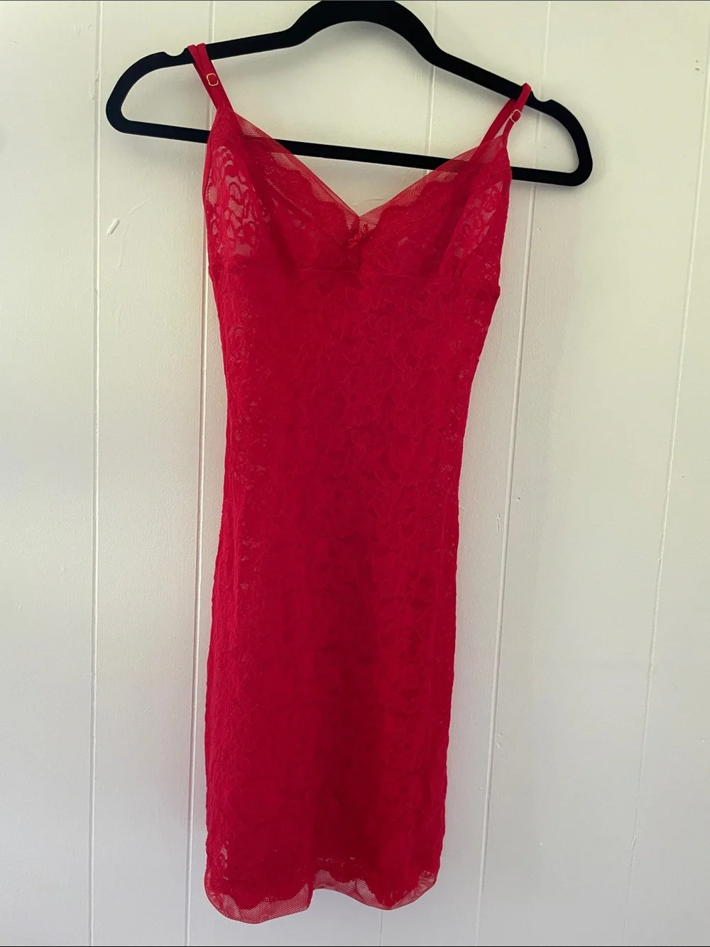 Victoria's Secret Red Lace Chemise Slip
